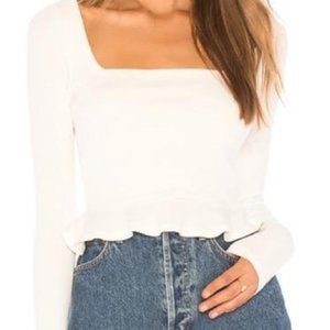 NWT SuperDown Cropped Peplum Blouse